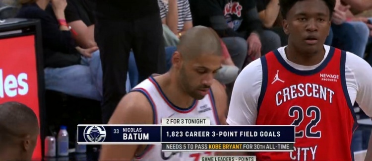 华体会体育-本场三分已3中2！巴图姆生涯命中1823记三分 差5记就超越科比